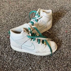 Nike dunks 50th swoosh anniversary high top shoes